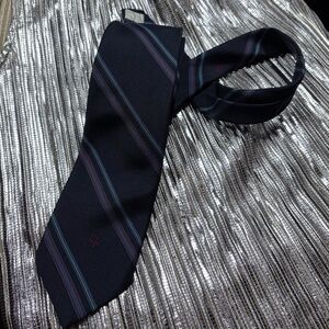 Christian Dior Elegant Black Striped Tie